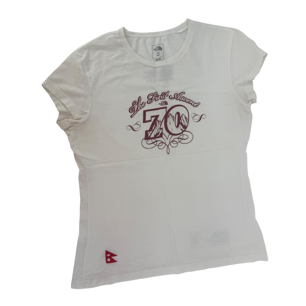 The North Face Womens White‎ First Ascent 70 T-Shirt Medium M Tee